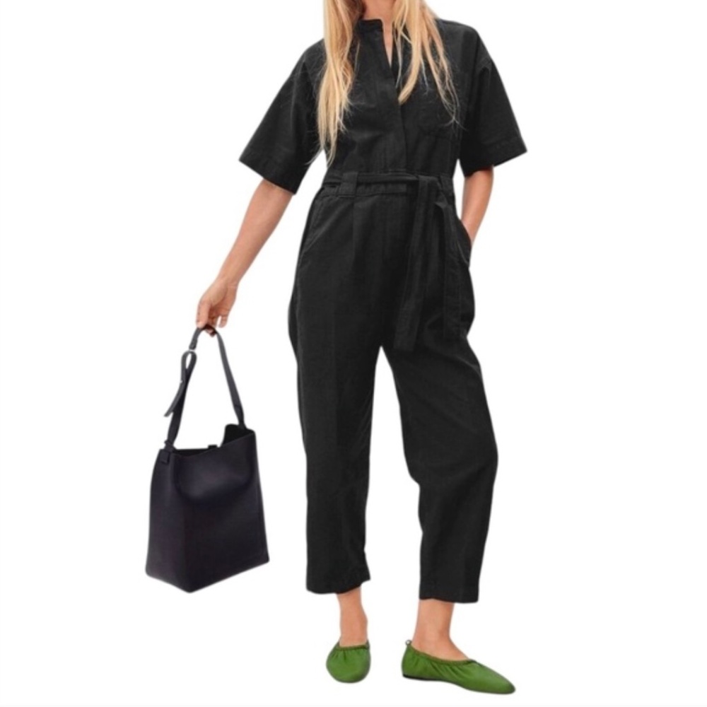 Everlane The Fatigue Black Utility Suit (sz 6)